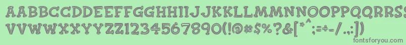 フォントFinkbold – 緑の背景に灰色の文字