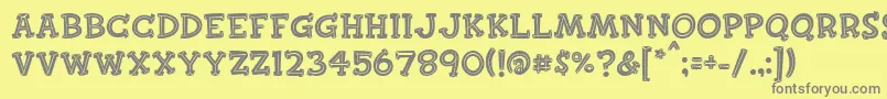 Finkbold Font – Gray Fonts on Yellow Background