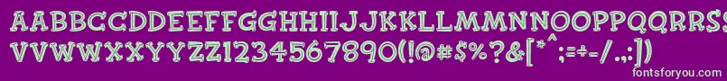 Finkbold Font – Green Fonts on Purple Background
