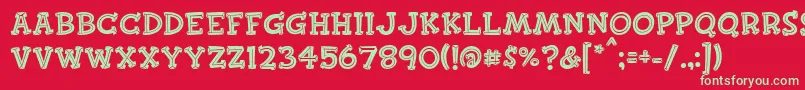Finkbold Font – Green Fonts on Red Background