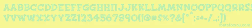 Finkbold Font – Green Fonts on Yellow Background