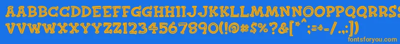 Finkbold Font – Orange Fonts on Blue Background