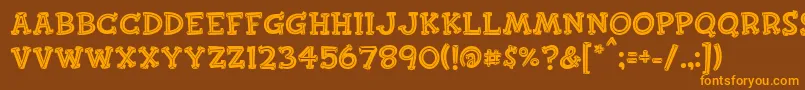 Finkbold Font – Orange Fonts on Brown Background