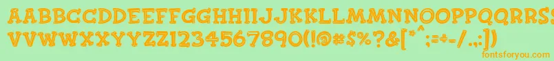 Finkbold Font – Orange Fonts on Green Background