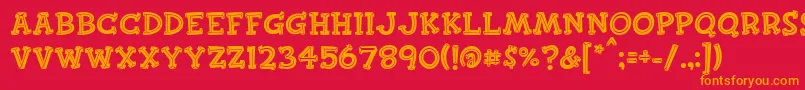 Finkbold Font – Orange Fonts on Red Background