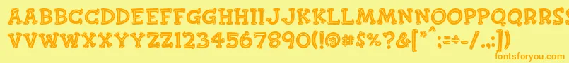 Finkbold Font – Orange Fonts on Yellow Background