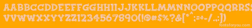 Finkbold Font – Pink Fonts on Orange Background