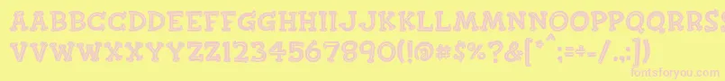 Fonte Finkbold – fontes rosa em um fundo amarelo