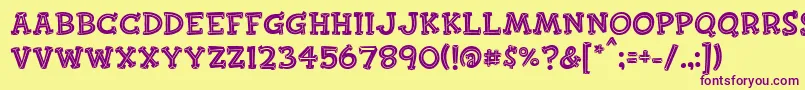 Finkbold Font – Purple Fonts on Yellow Background