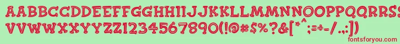 Finkbold Font – Red Fonts on Green Background