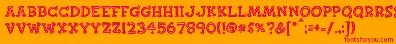 Finkbold Font – Red Fonts on Orange Background