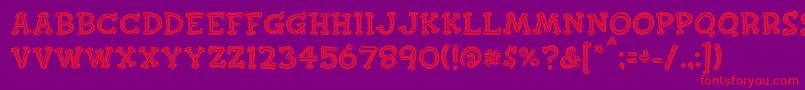 Finkbold Font – Red Fonts on Purple Background