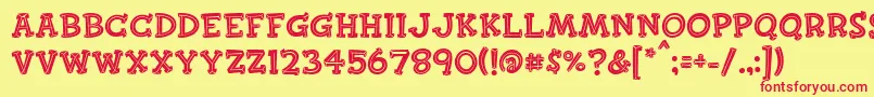 Finkbold Font – Red Fonts on Yellow Background
