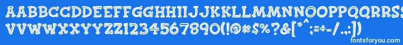 Finkbold Font – White Fonts on Blue Background