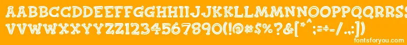 Finkbold Font – White Fonts on Orange Background