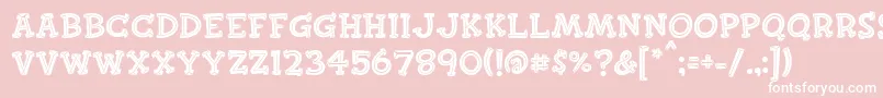 Finkbold Font – White Fonts on Pink Background
