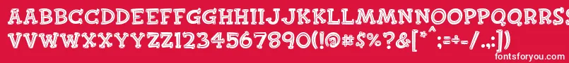 Finkbold Font – White Fonts on Red Background