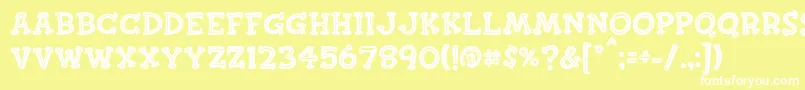 Finkbold Font – White Fonts on Yellow Background