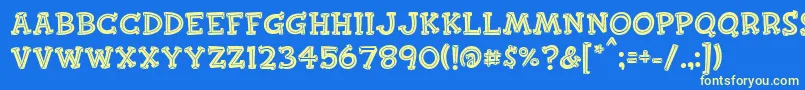 Finkbold Font – Yellow Fonts on Blue Background