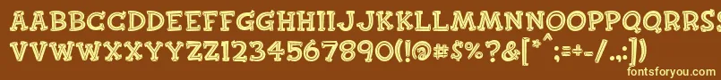 Finkbold Font – Yellow Fonts on Brown Background