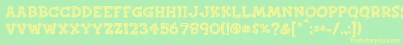 Finkbold Font – Yellow Fonts on Green Background
