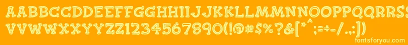 Finkbold Font – Yellow Fonts on Orange Background