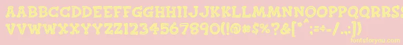 Finkbold Font – Yellow Fonts on Pink Background