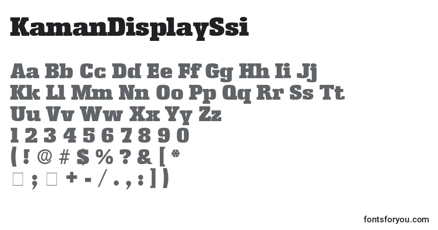 Шрифт KamanDisplaySsi – алфавит, цифры, специальные символы
