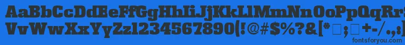 KamanDisplaySsi Font – Black Fonts on Blue Background