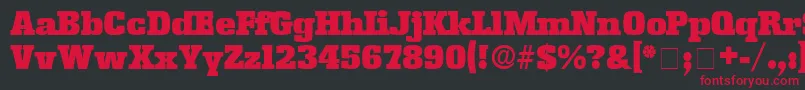 フォントKamanDisplaySsi – 黒い背景に赤い文字