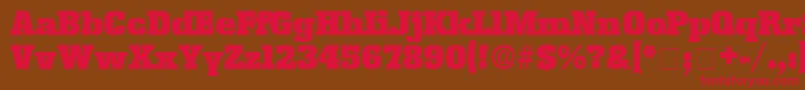 KamanDisplaySsi-Schriftart – Rote Schriften auf braunem Hintergrund
