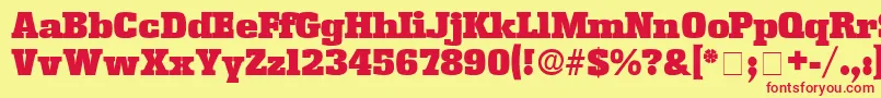 KamanDisplaySsi Font – Red Fonts on Yellow Background