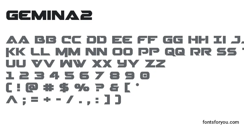 Gemina2-fontti – aakkoset, numerot, erikoismerkit