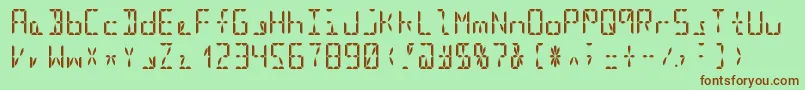 Segment16bBold Font – Brown Fonts on Green Background