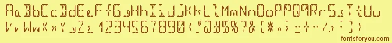 Segment16bBold Font – Brown Fonts on Yellow Background