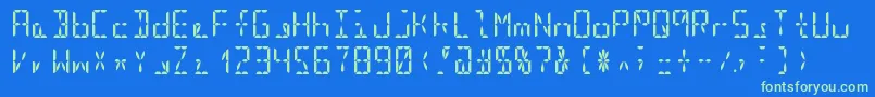 Segment16bBold Font – Green Fonts on Blue Background
