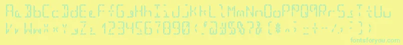 Segment16bBold Font – Green Fonts on Yellow Background