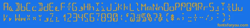 Segment16bBold Font – Orange Fonts on Blue Background