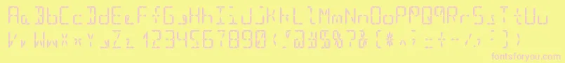 Segment16bBold Font – Pink Fonts on Yellow Background