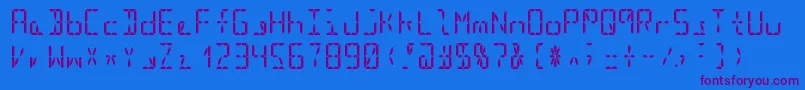 Segment16bBold Font – Purple Fonts on Blue Background