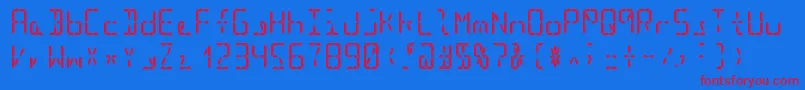 Segment16bBold Font – Red Fonts on Blue Background