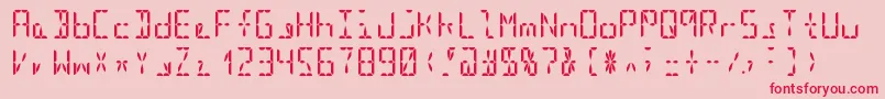 Segment16bBold Font – Red Fonts on Pink Background