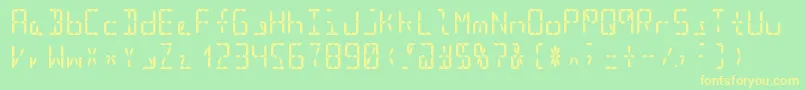 Segment16bBold Font – Yellow Fonts on Green Background