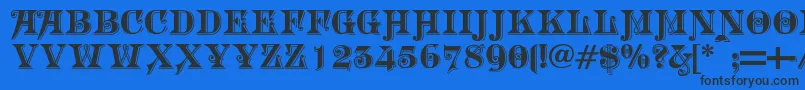 Morgantwentynine Font – Black Fonts on Blue Background