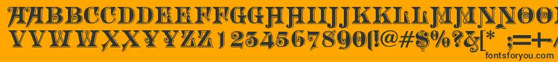 Morgantwentynine Font – Black Fonts on Orange Background