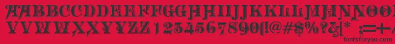 Morgantwentynine-Schriftart – Schwarze Schriften auf rotem Hintergrund