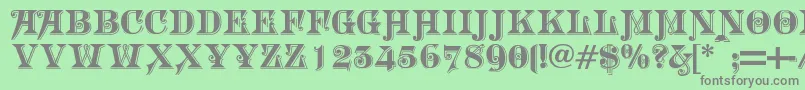 フォントMorgantwentynine – 緑の背景に灰色の文字