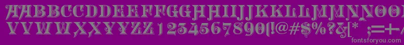 フォントMorgantwentynine – 紫の背景に灰色の文字
