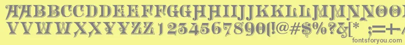 Morgantwentynine Font – Gray Fonts on Yellow Background