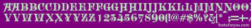 Morgantwentynine Font – Green Fonts on Purple Background